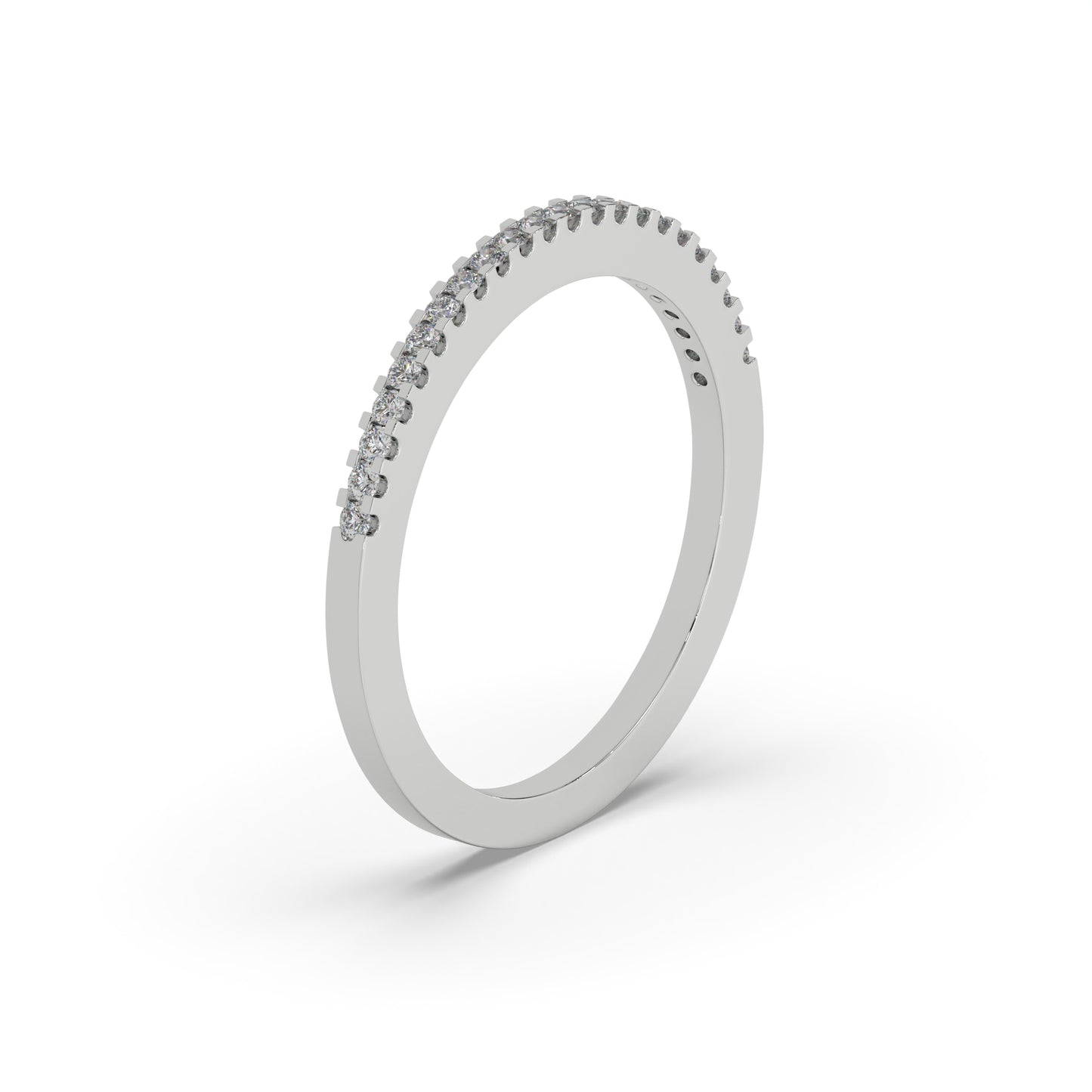 Round Cut Diamond Wedding Band in 14K Solid and 18 kt Yellow Gold – Dainty Stacking Ring, Minimalist Gold Bridal Jewelry, Diamond Eternity Band Ring