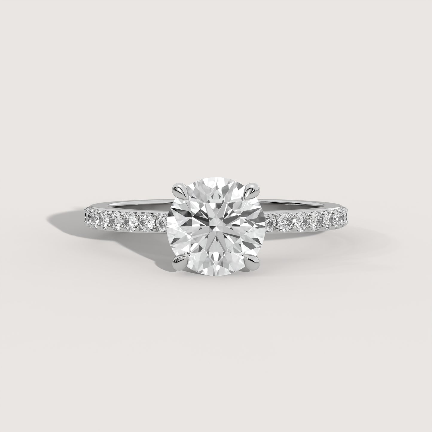 2.0 CT Round Cut Engagement, Round Cut Moissanite Solitaire Ring