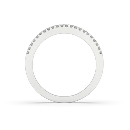 Round Cut Diamond Wedding Band in 14K Solid and 18 kt Yellow Gold – Dainty Stacking Ring, Minimalist Gold Bridal Jewelry, Diamond Eternity Band Ring