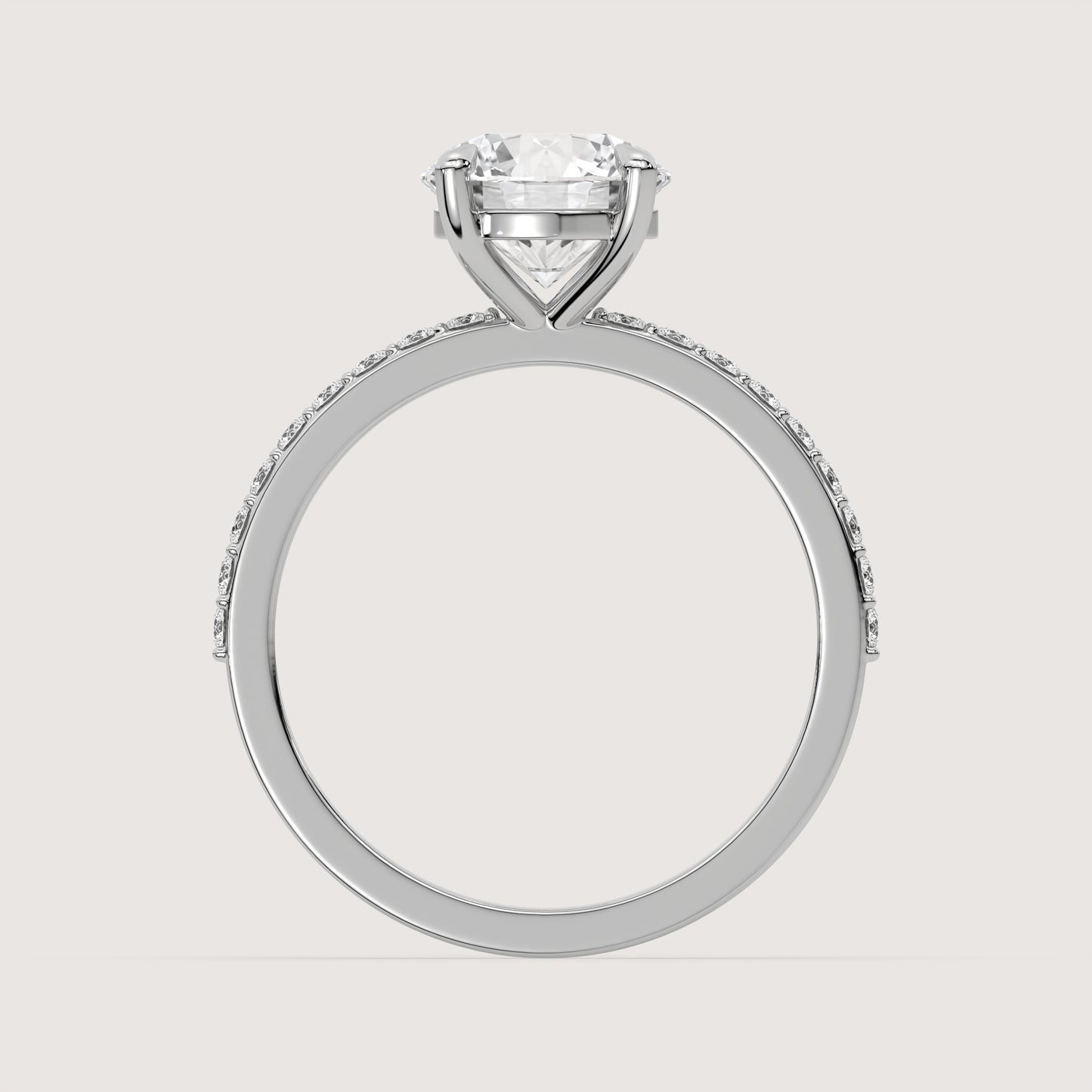 2.0 CT Round Cut Engagement, Round Cut Moissanite Solitaire Ring