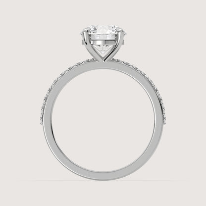 2.0 CT Round Cut Engagement, Round Cut Moissanite Solitaire Ring