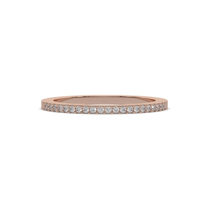 Round Cut Diamond Wedding Band in 14K Solid and 18 kt Yellow Gold – Dainty Stacking Ring, Minimalist Gold Bridal Jewelry, Diamond Eternity Band Ring