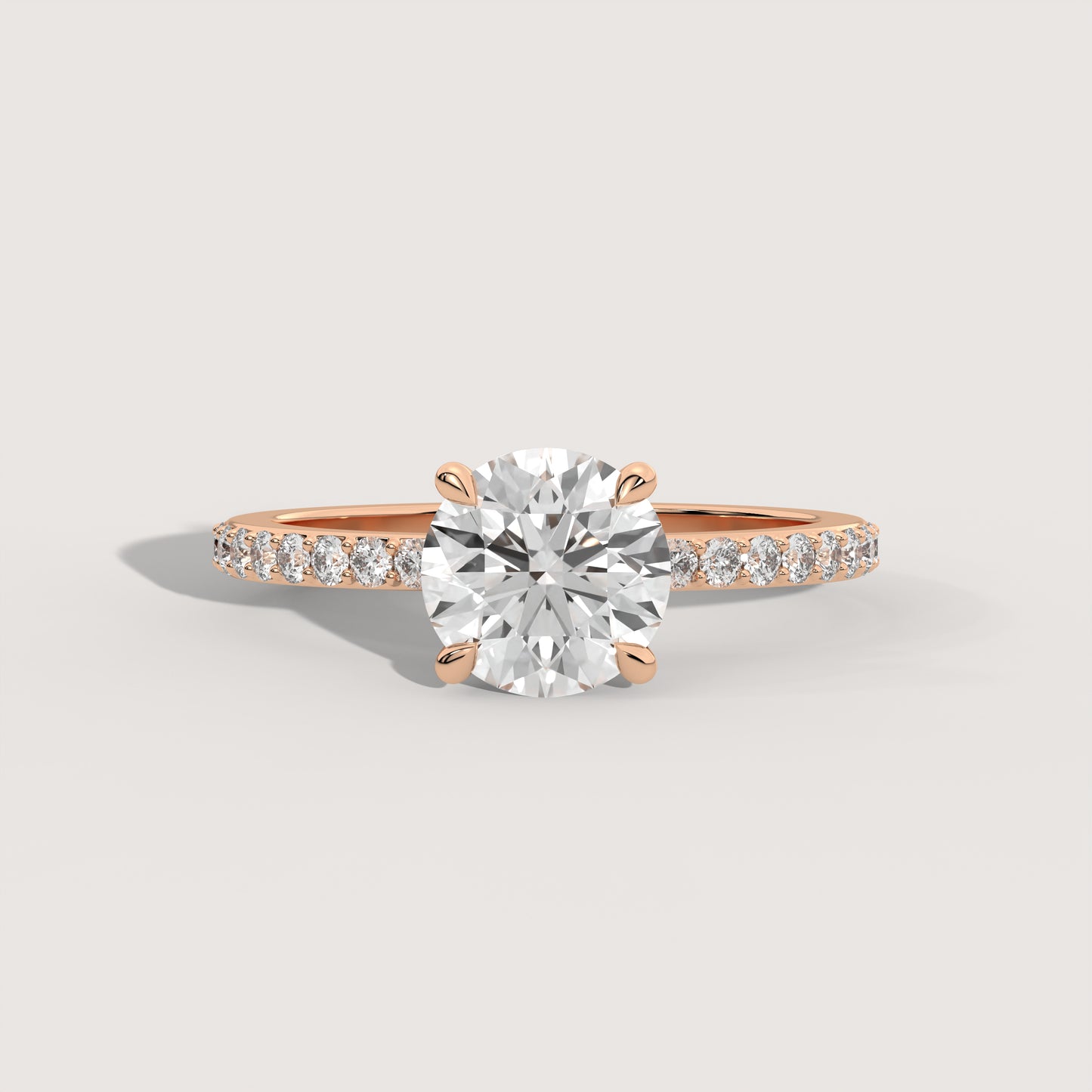 2.0 CT Round Cut Engagement, Round Cut Moissanite Solitaire Ring