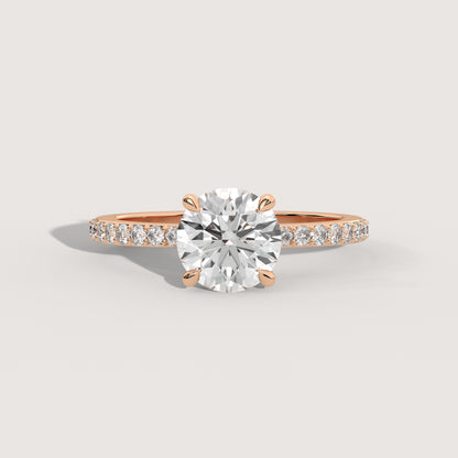 2.0 CT Round Cut Engagement, Round Cut Moissanite Solitaire Ring