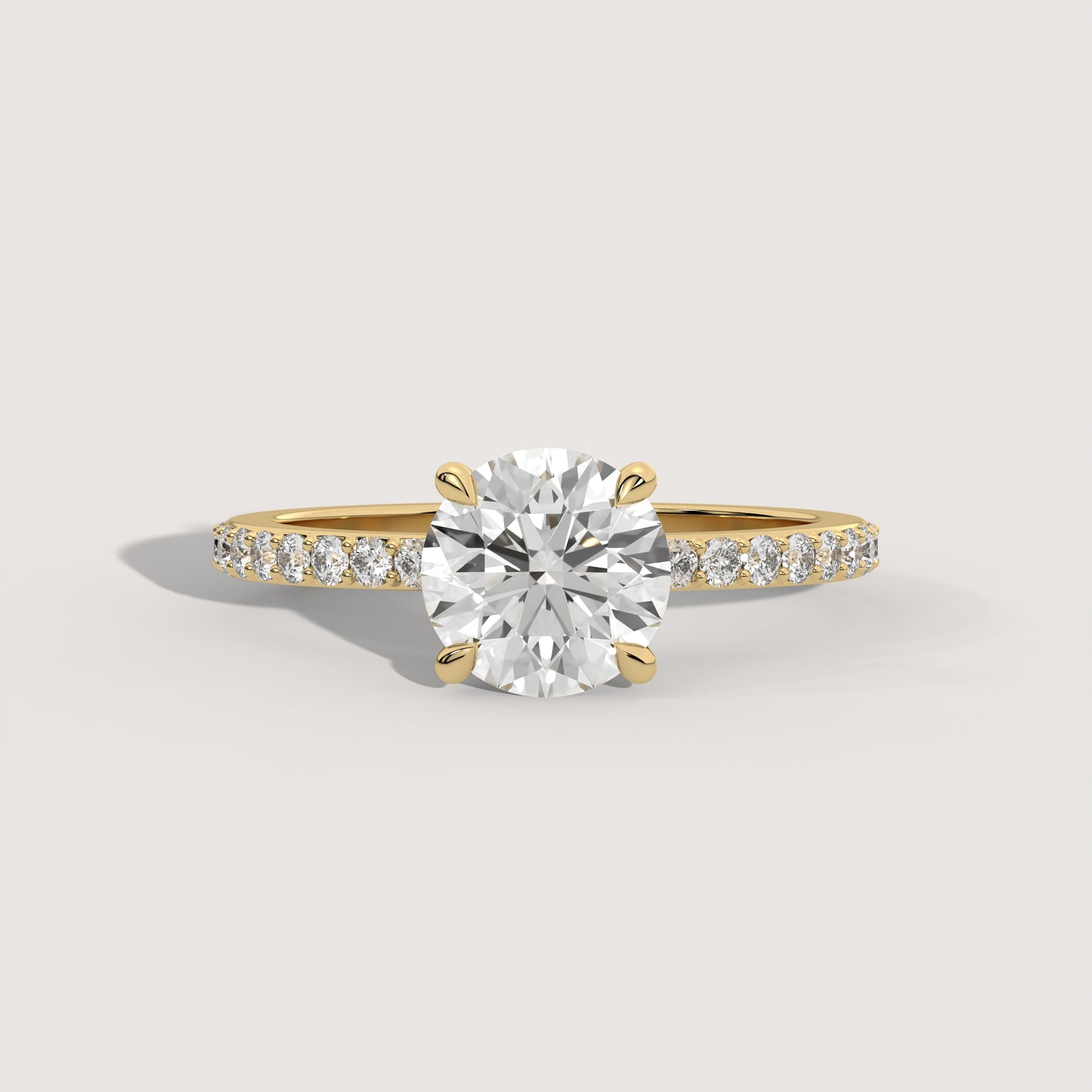 2.0 CT Round Cut Engagement, Round Cut Moissanite Solitaire Ring