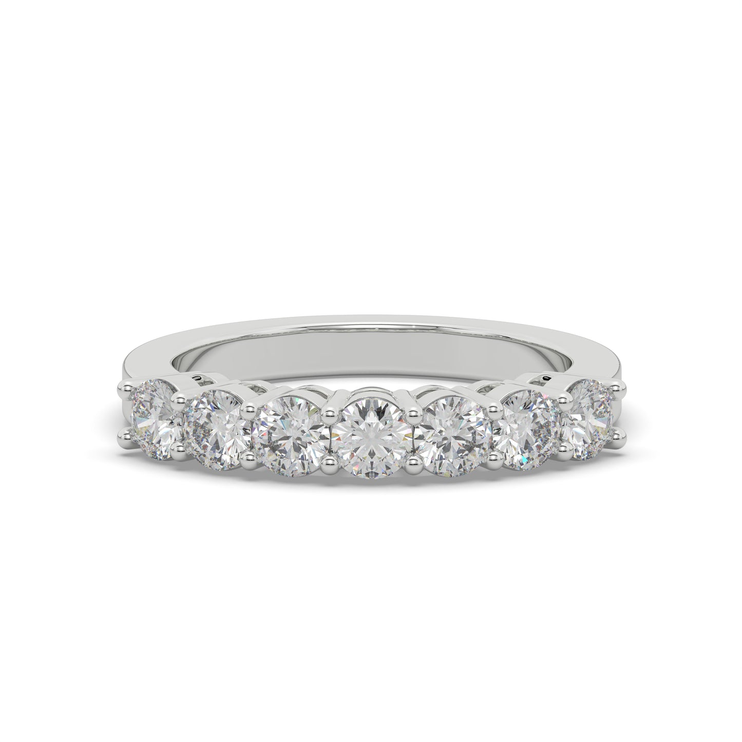 Eternal Seven Stone Diamond Ring in 18K and 14K White Gold Moissanite ring