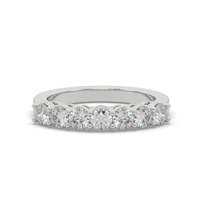 Eternal Seven Stone Diamond Ring in 18K and 14K White Gold Moissanite ring