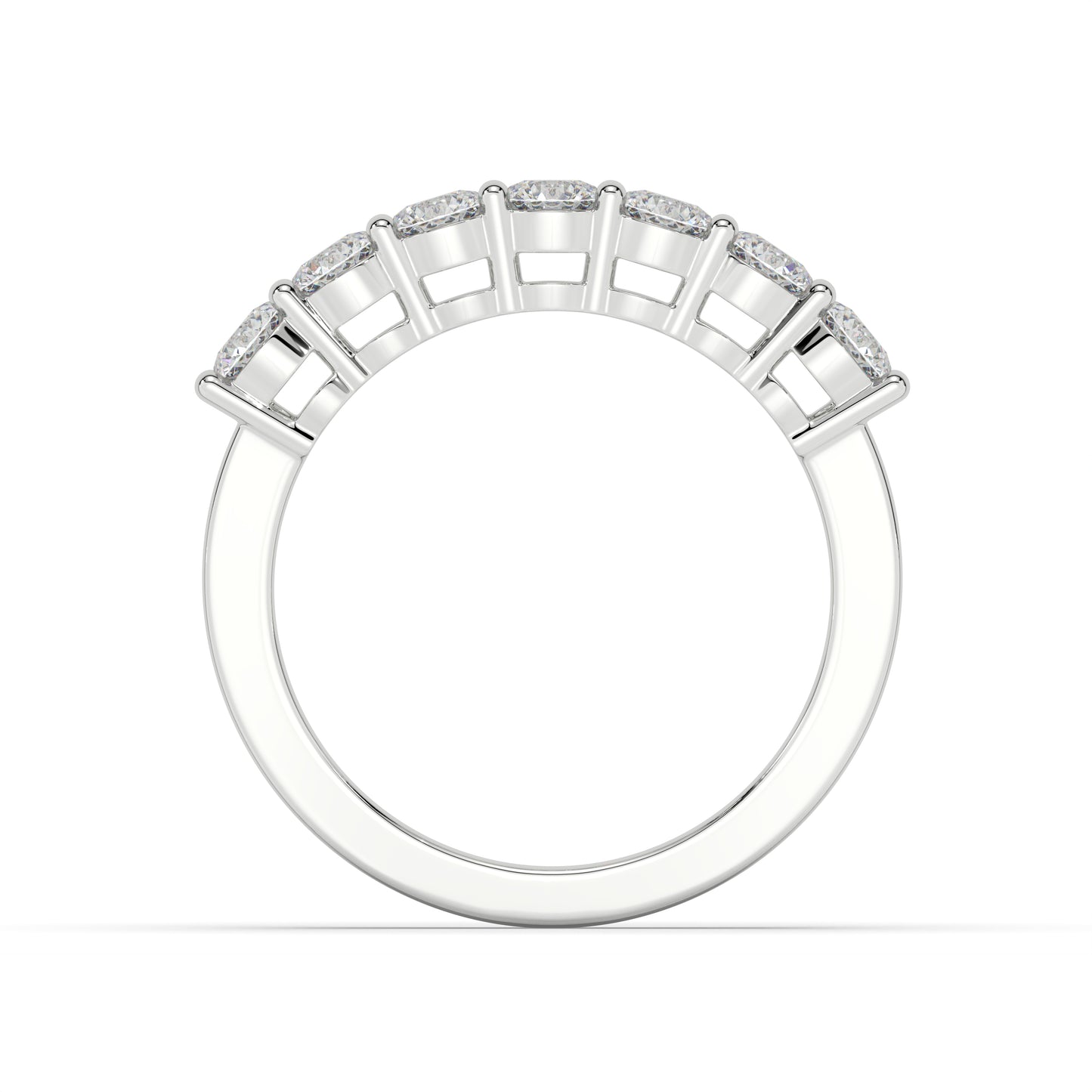 Eternal Seven Stone Diamond Ring in 18K and 14K White Gold Moissanite ring