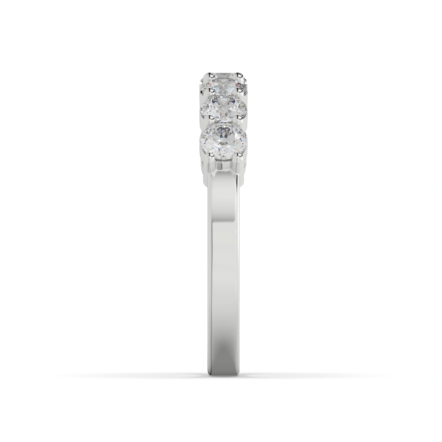 Eternal Seven Stone Diamond Ring in 18K and 14K White Gold Moissanite ring