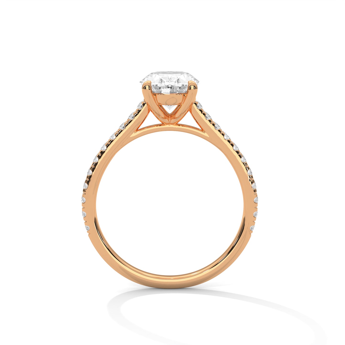 Queens of Oval Diamond 18kt and 14kt solid gold White Solitaire Ring