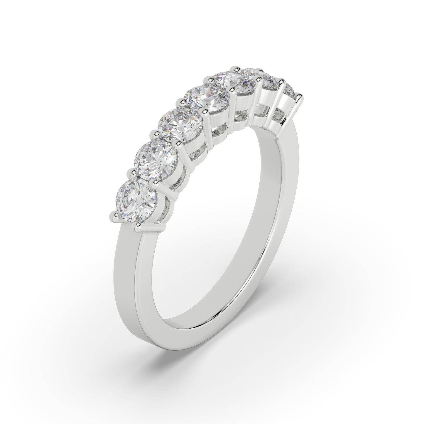 Eternal Seven Stone Diamond Ring in 18K and 14K White Gold Moissanite ring