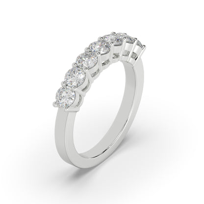 Eternal Seven Stone Diamond Ring in 18K and 14K White Gold Moissanite ring