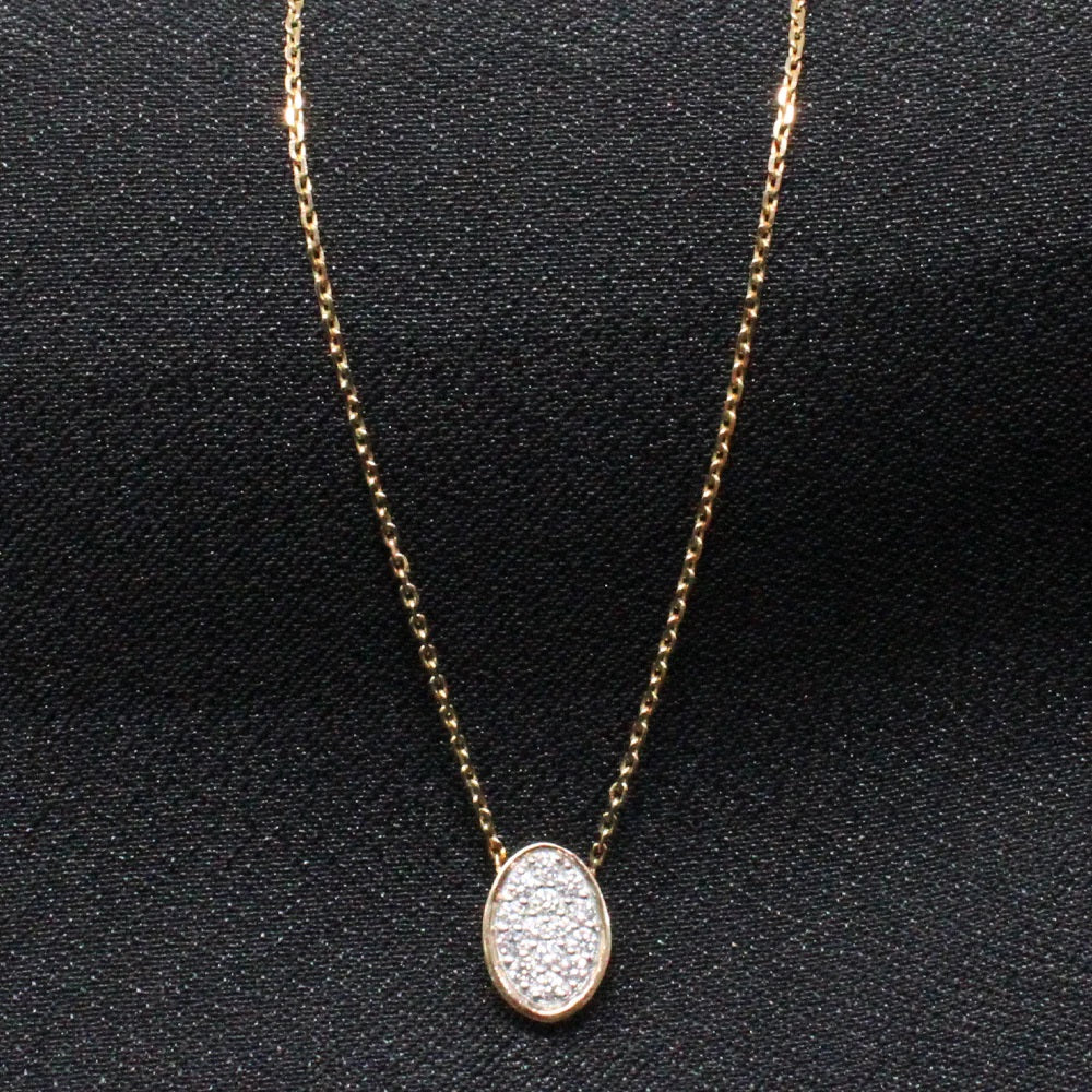 Sterling Silver Moissanite Oval Pave Dainty Choker Necklace