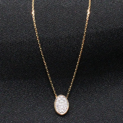 Sterling Silver Moissanite Oval Pave Dainty Choker Necklace