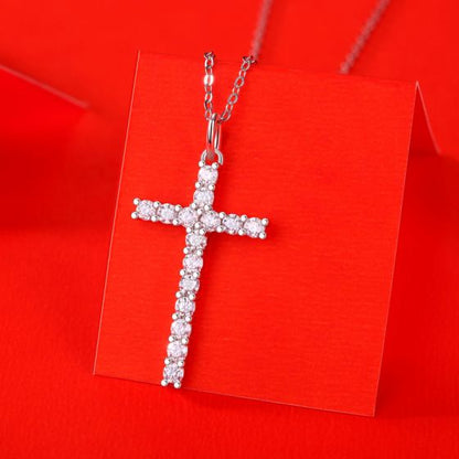 Classic Moissanite Cross real gold 18kt Necklace 14kt Necklace