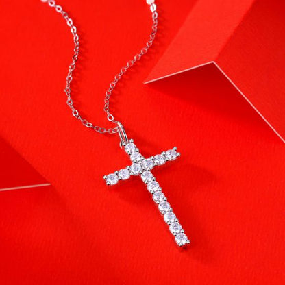Classic Moissanite Cross real gold 18kt Necklace 14kt Necklace