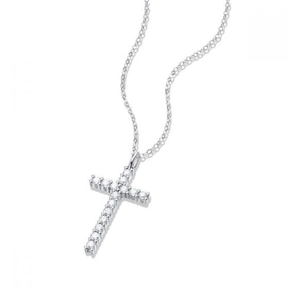 Classic Moissanite Cross real gold 18kt Necklace 14kt Necklace