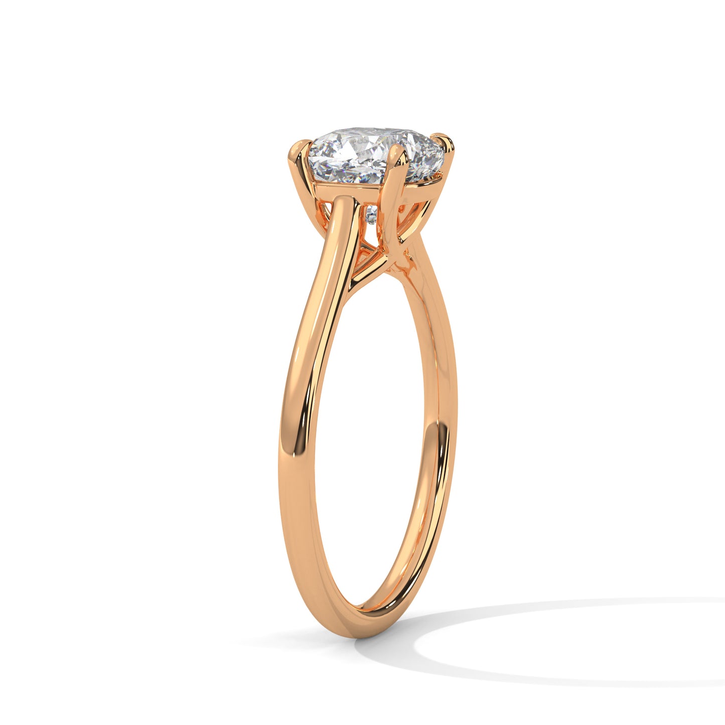 Rosy fine Cushion Diamond Wedding Ring – Timeless Elegance for Your Love 18kt and 14kt,10kt solid gold