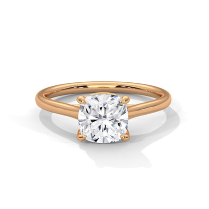 Rosy fine Cushion Diamond Wedding Ring – Timeless Elegance for Your Love 18kt and 14kt,10kt solid gold