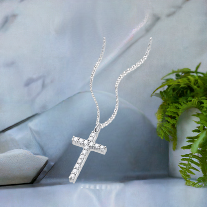 Classic Moissanite Cross real gold 18kt Necklace 14kt Necklace