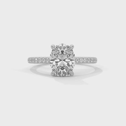 Queens of Oval Diamond 18kt and 14kt solid gold White Solitaire Ring