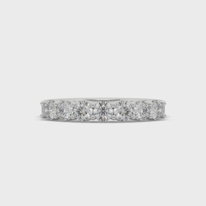 Eternal Seven Stone Diamond Ring in 18K and 14K White Gold Moissanite ring